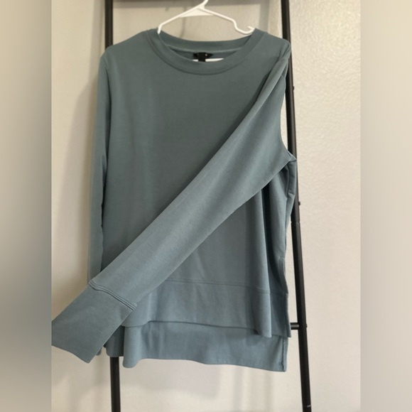 MPG Recoup TENCEL Modal Relaxed Side Slit Pullover Lounge Ocean Blue. Sz: Large. - Picture 5 of 13